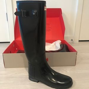 Hunter Boots Original Tall Black Gloss Rain Boots